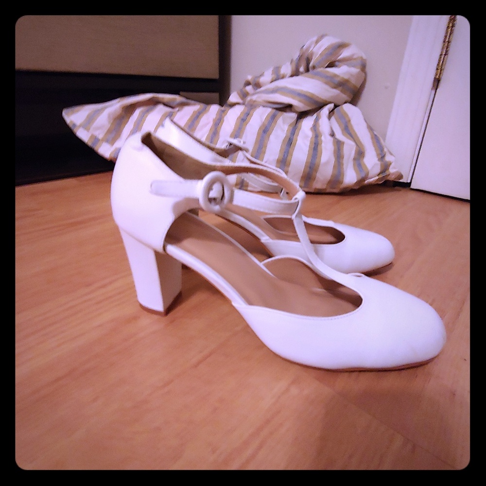 White retro heels